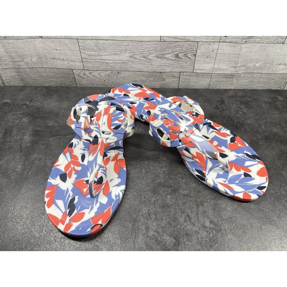 Lauren Ralph Lauren Audrie Jelly Flip Flop Sandals Women 10B Shoe Red Blue Thong